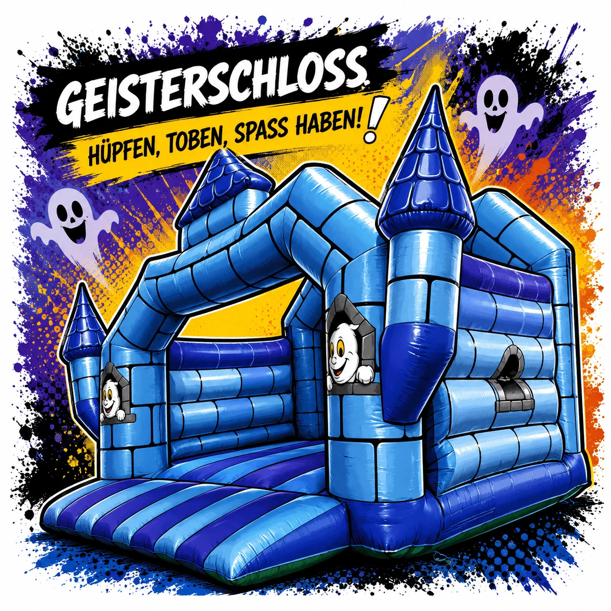 Hüpfburg Geisterschloss mieten für Halloween und Kinderfeste