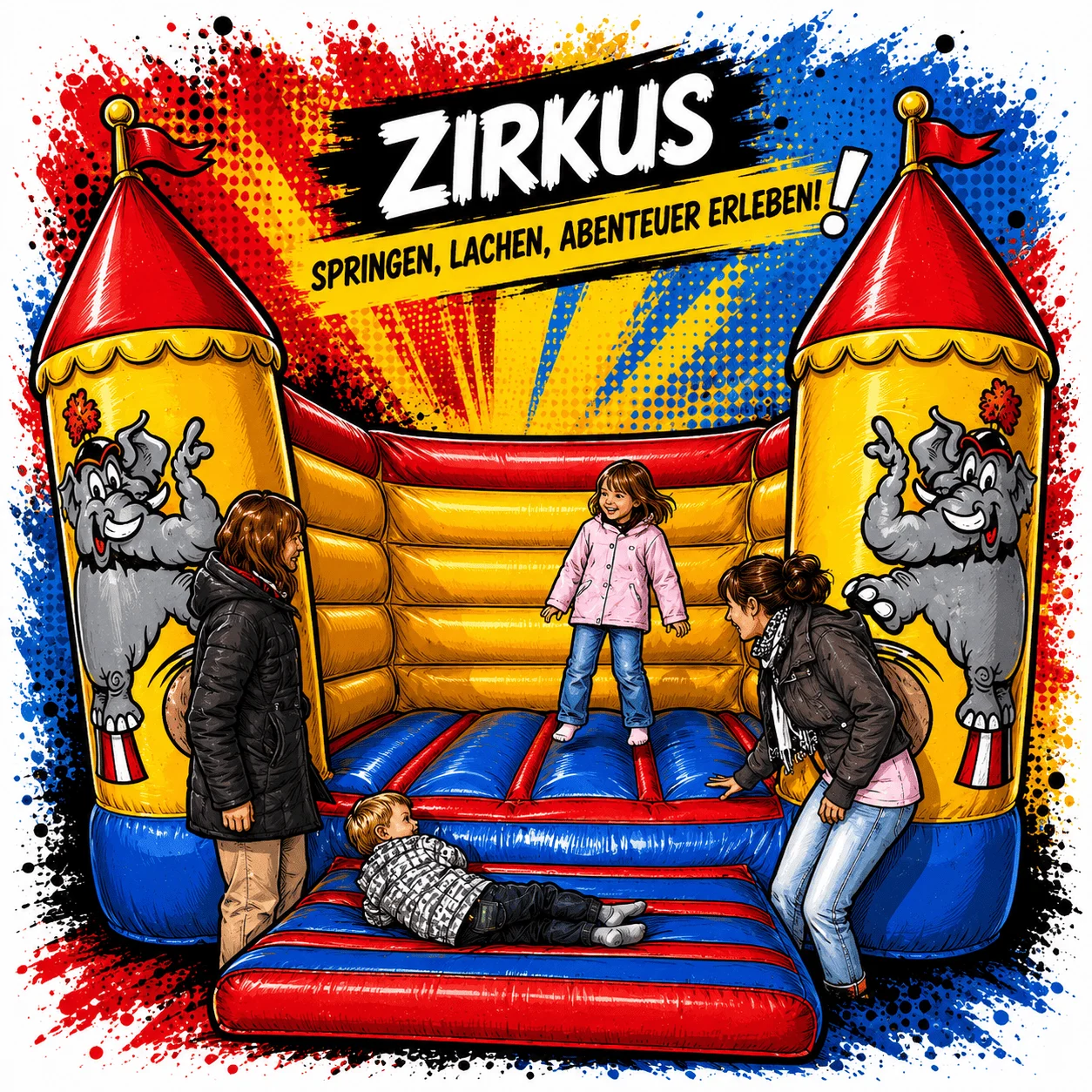 Hüpfburg Zirkus mieten für Kinderfeste und Veranstaltungen