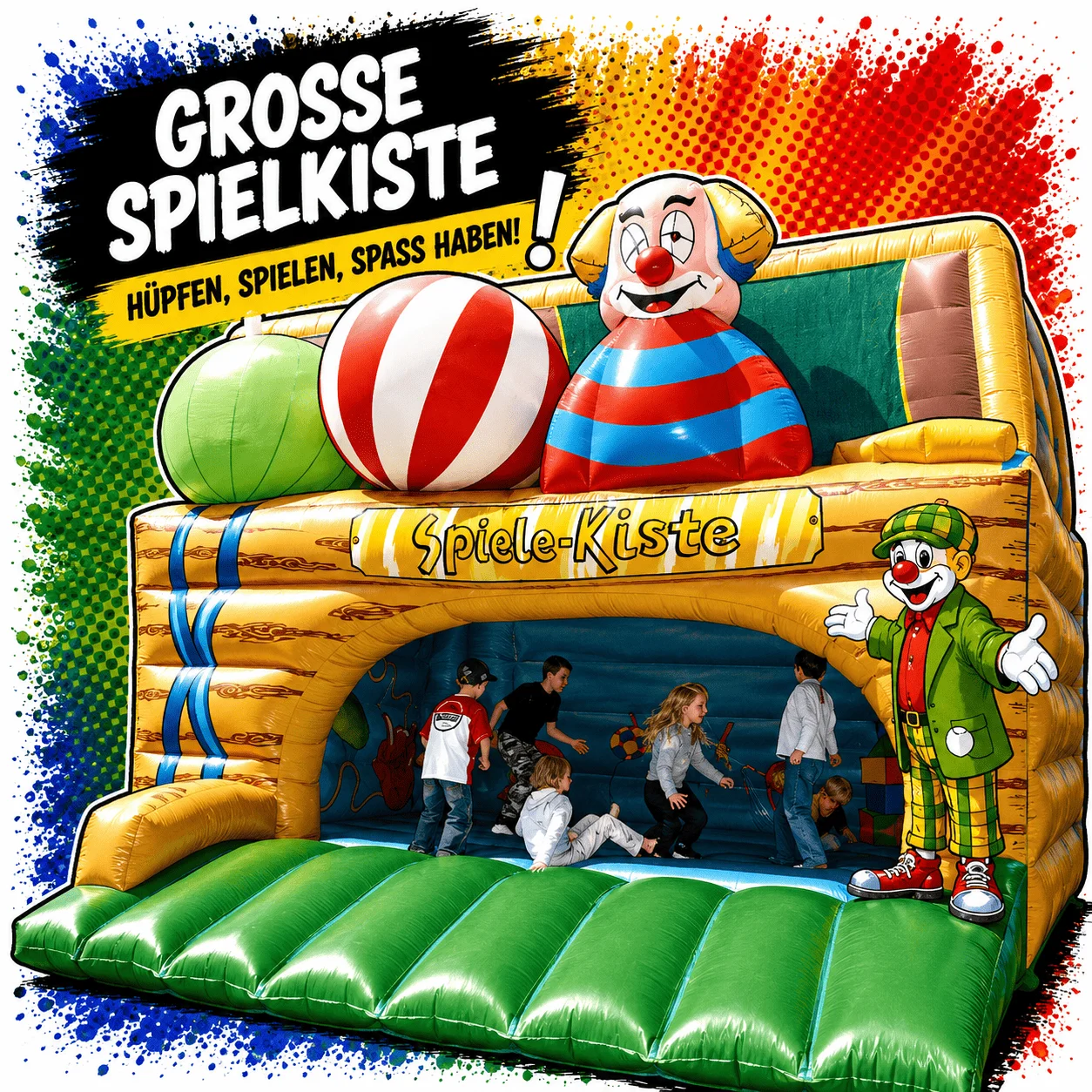 Große Hüpfburg mieten – Spielekiste für maximalen Hüpfspaß