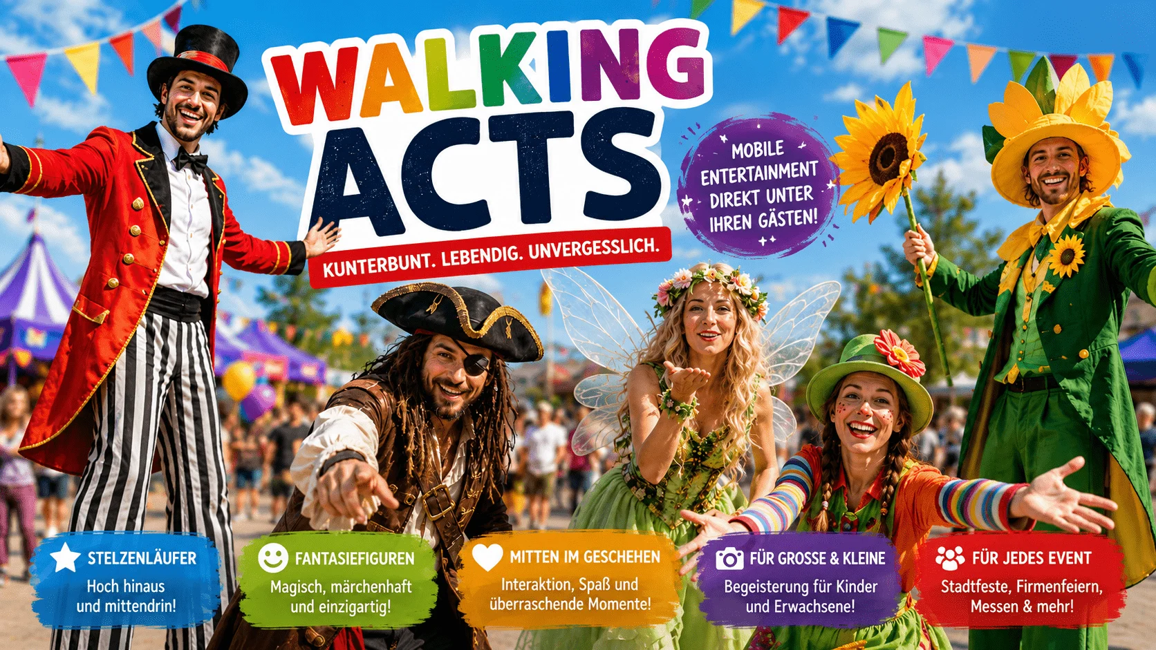 Walking Acts Dresden – Außergewöhnliche Eventkünstler für jede Veranstaltung 2 Walking Acts Dresden mit fantasievollen Eventkünstlern auf einer Veranstaltung