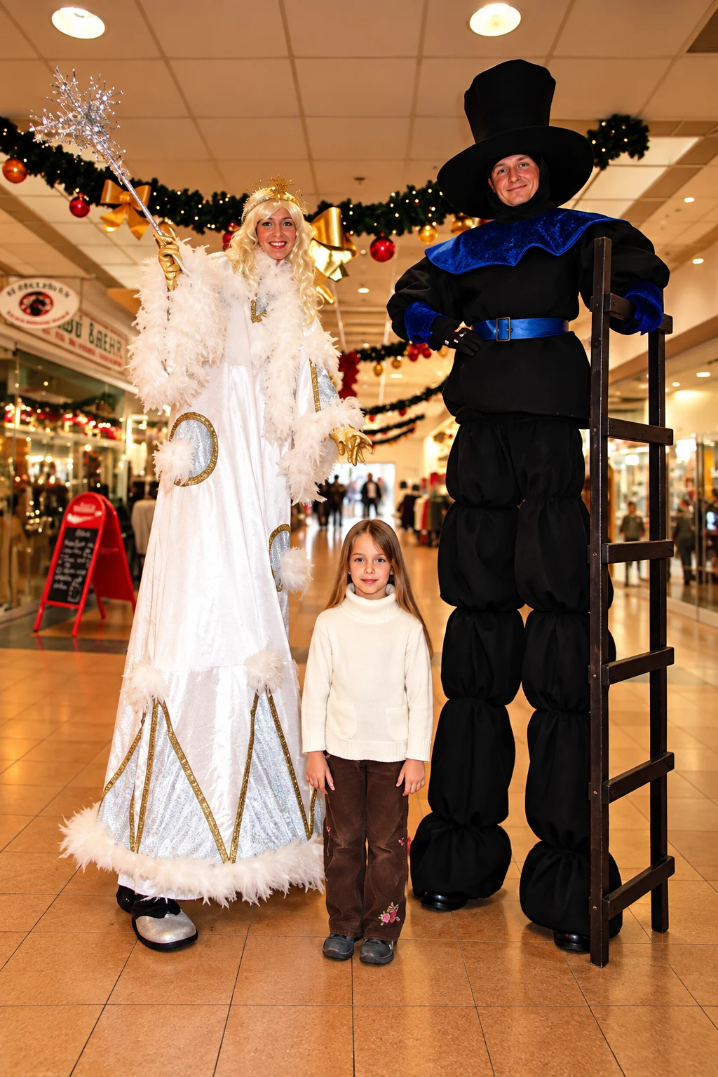 Festliche Weihnachtsparade im Einkaufszentrum