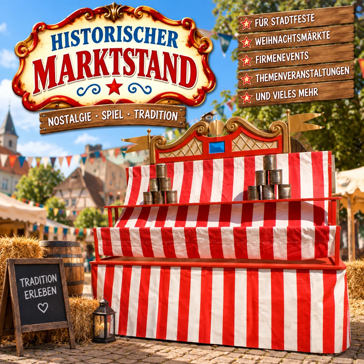 Historischer Marktstand im Festplatz