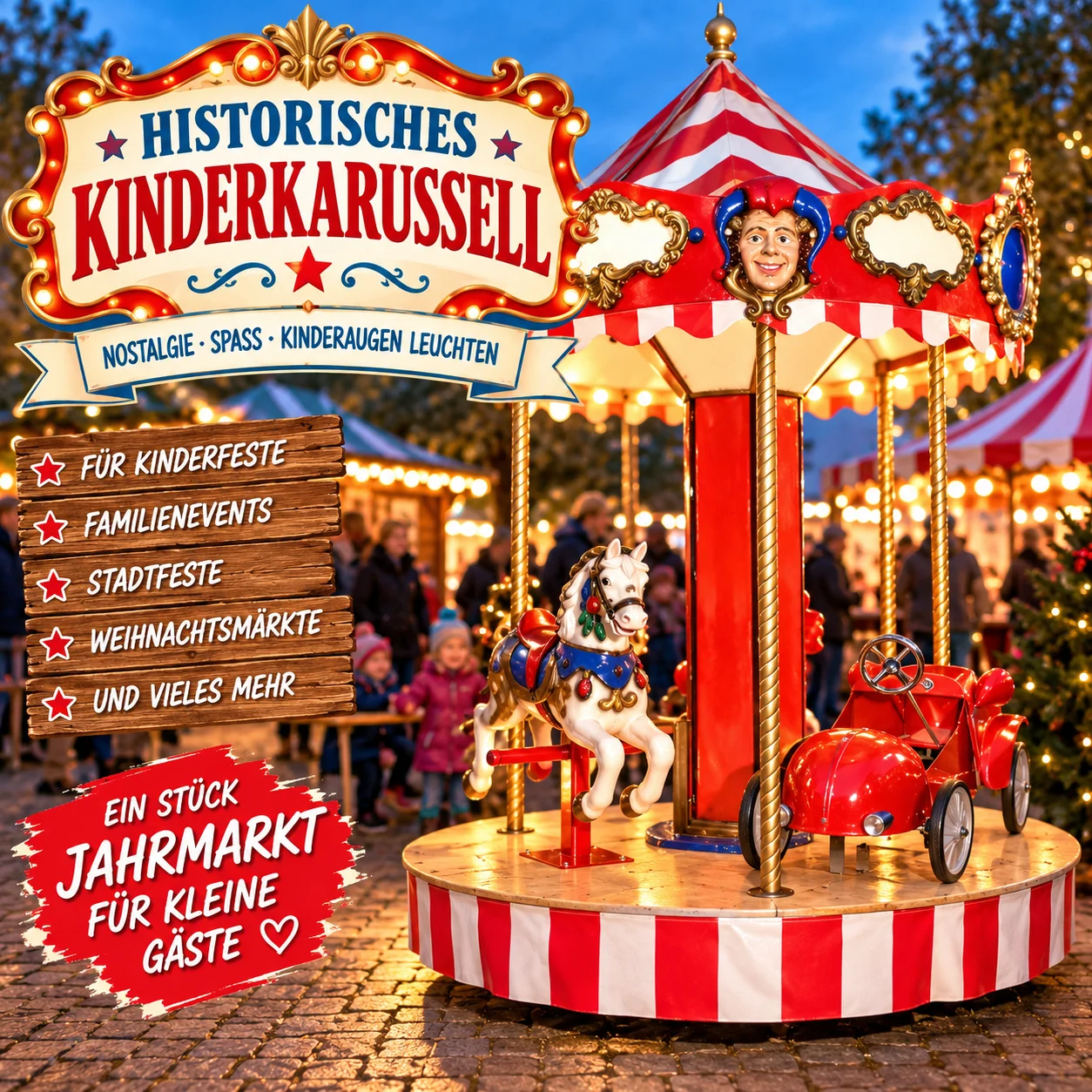 Historisches Kinderkarussell im Lichterglanz
