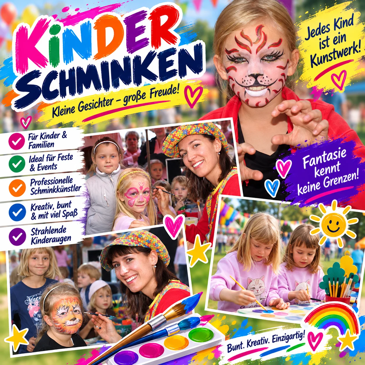 Kinderanimation Dresden | Shows & Eventmodule | Tasso & Co 7 Kinderschminken Dresden
