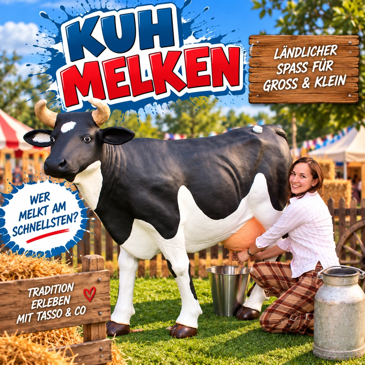 Kuhmelken beim ländlichen Familienfest