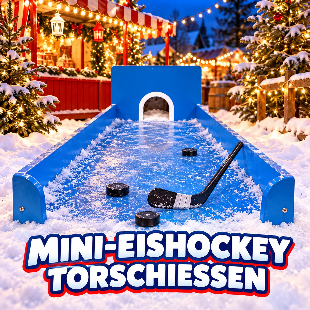 Mini-Eishockey-Torschießen im Wintermarkt