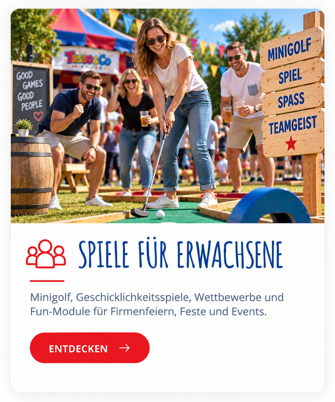 Minigolf-Spaß für Erwachsene Minigolf Spass fuer Erwachsene